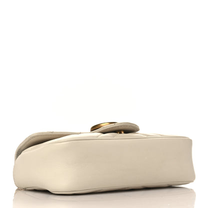 Gucci Calfskin Matelasse Super Mini GG Marmont Shoulder Bag White 4 of 9