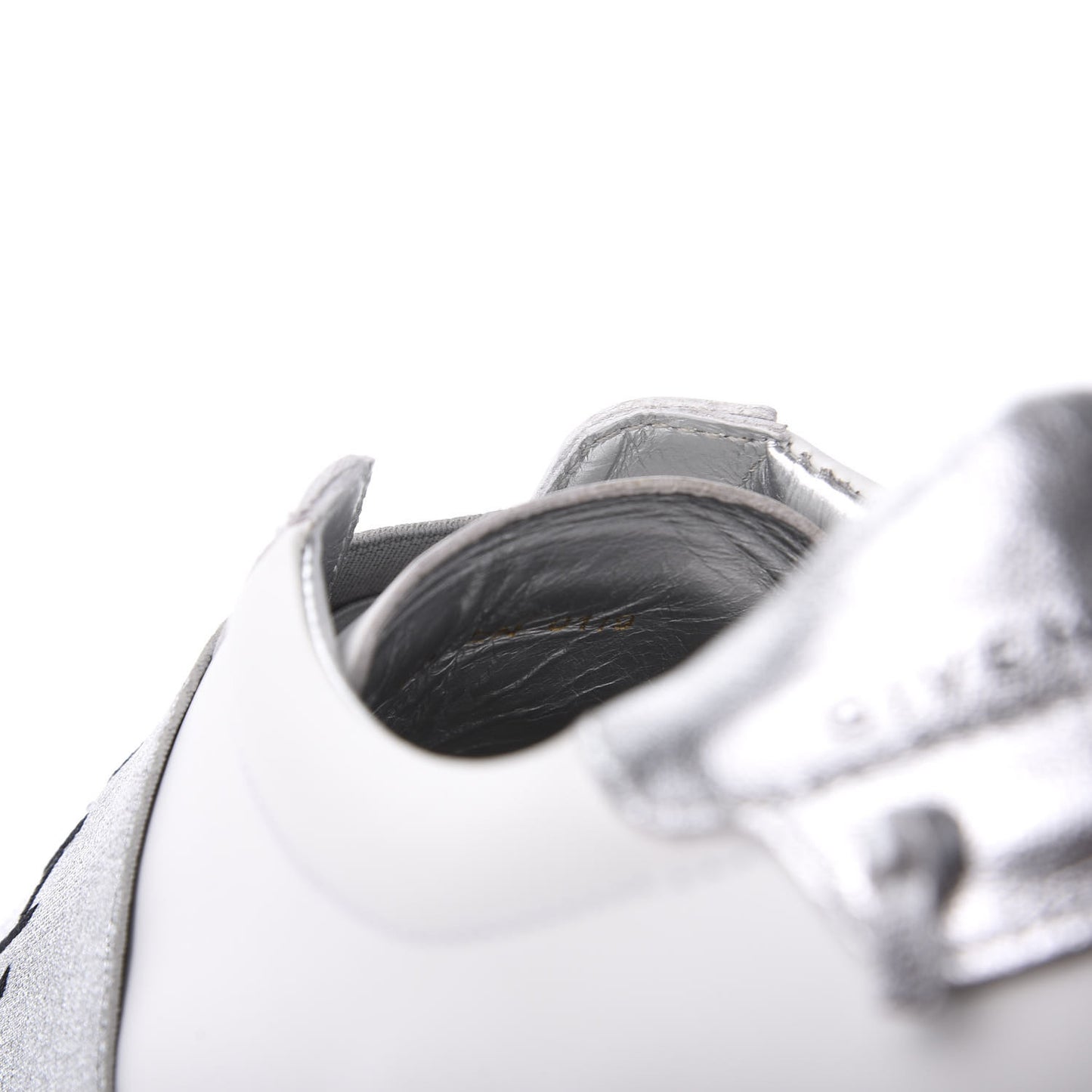 Calfskin Band Logo Womens Urban Street Sneakers 40 Argent