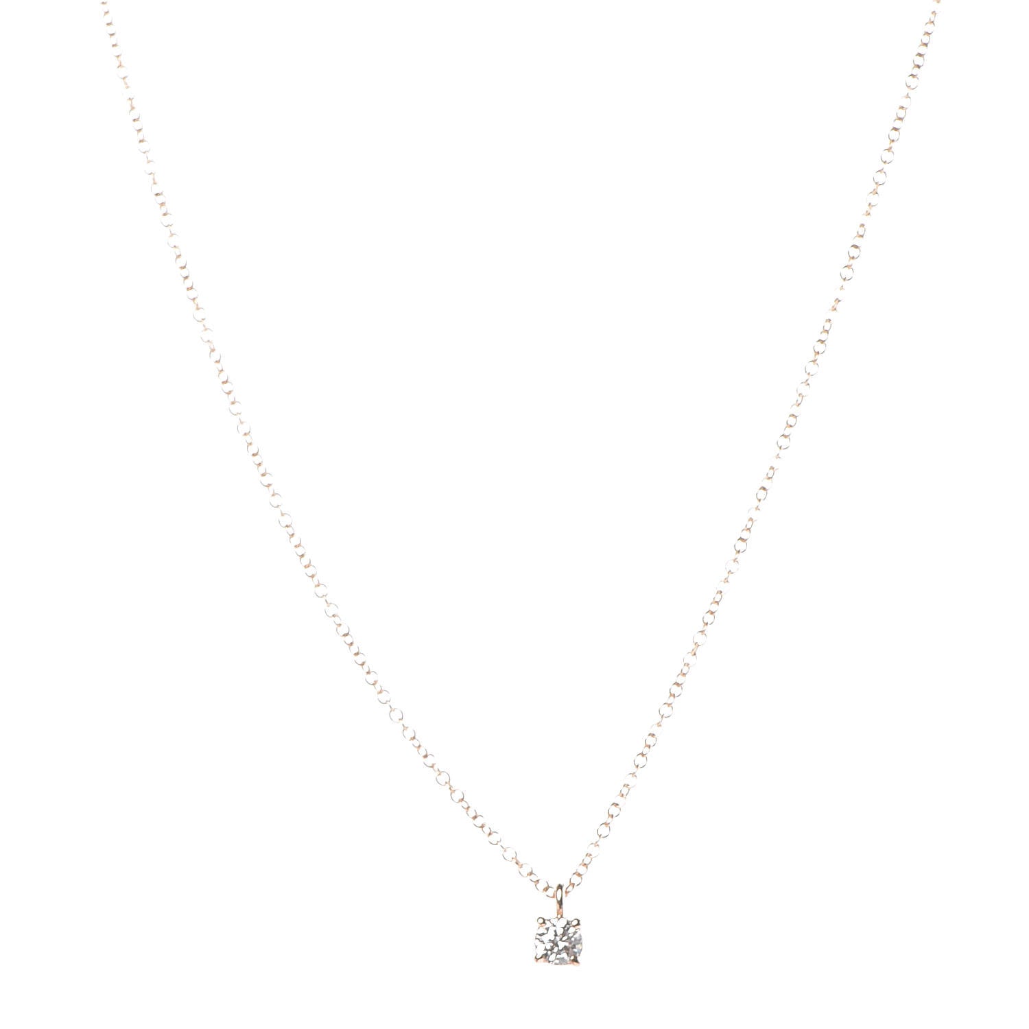 Tiffany 18K Rose Gold Diamond .12ct Solitaire Pendant Necklace 3 of 7