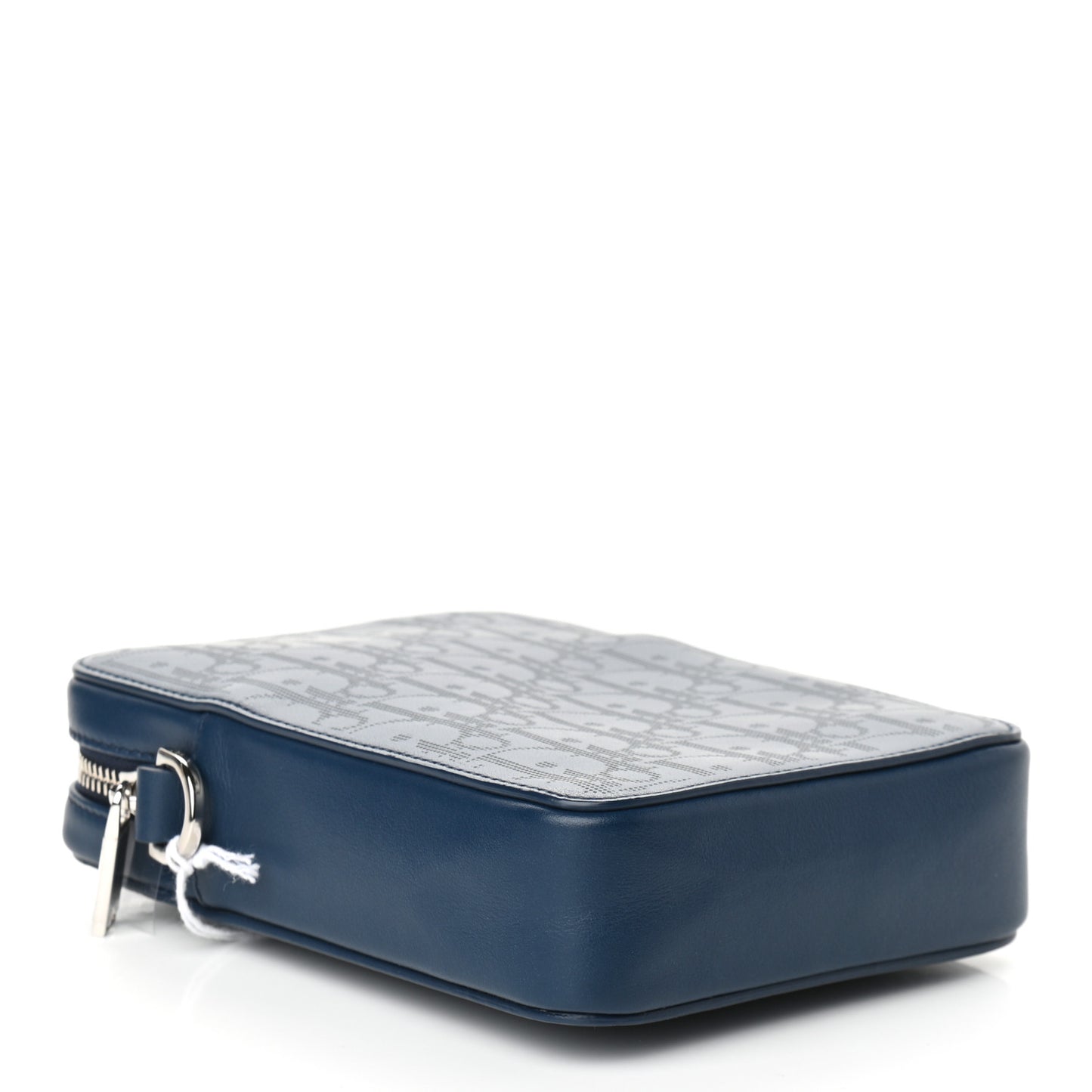 Calfskin Oblique Galaxy Perforated World Tour Messenger Pouch Blue White