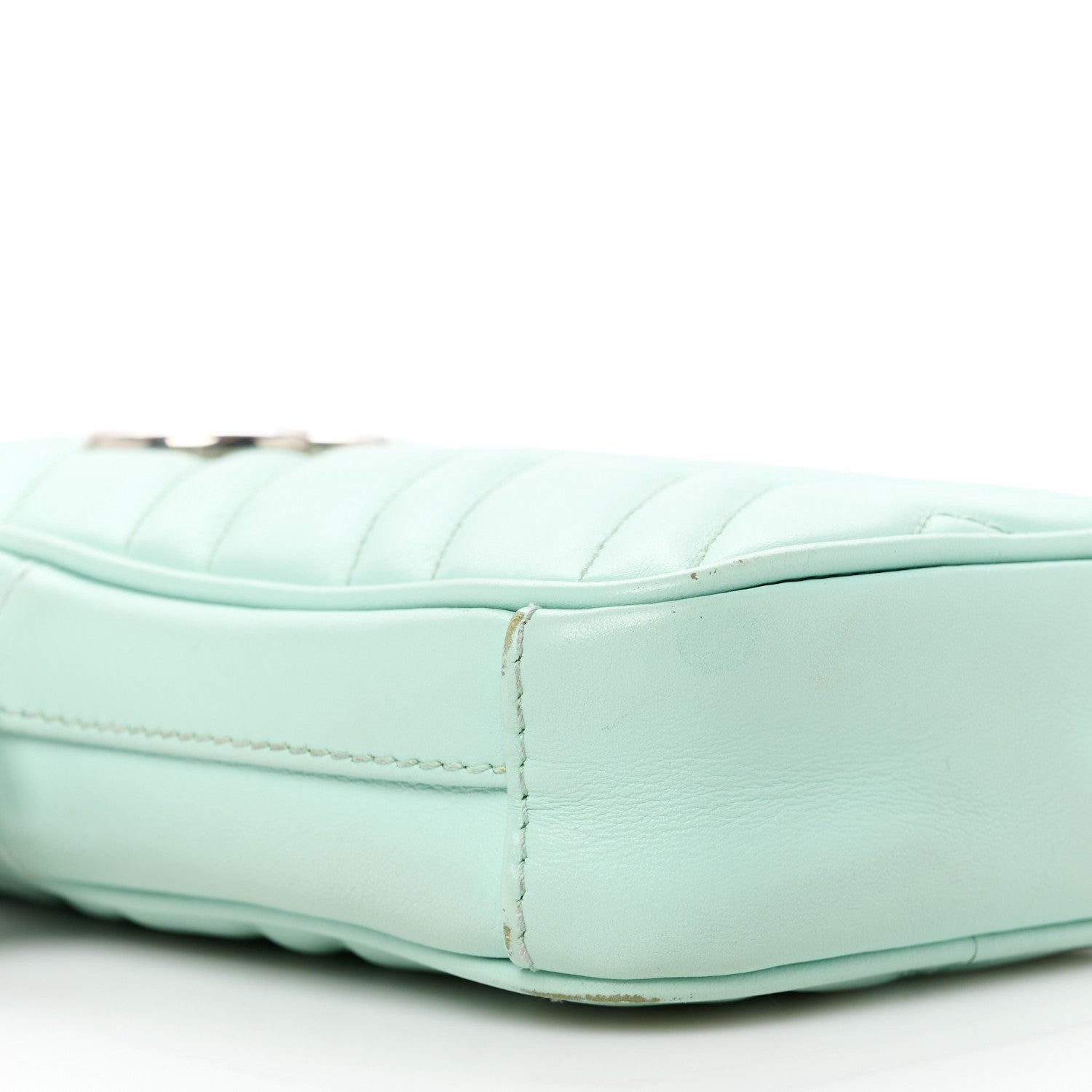 Gucci Calfskin Matelasse Mini GG Marmont Crossbody Bag Water Green 9 of 11