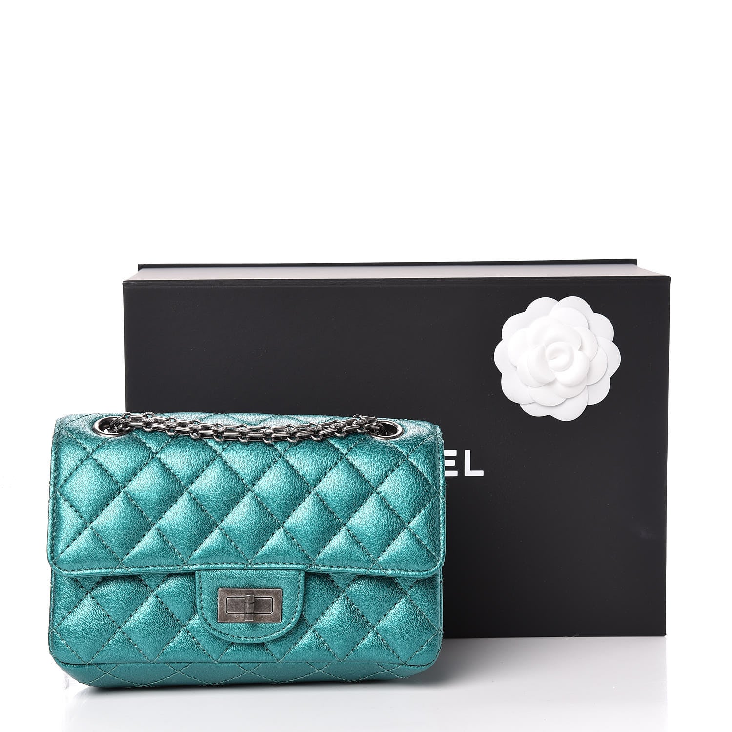 Chanel Metallic Sheepskin Quilted 2.55 Reissue Mini Flap Green 11 of 11