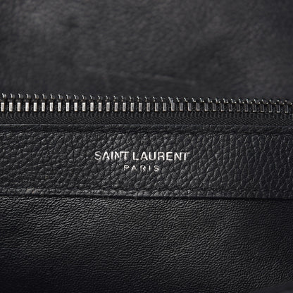 Saint Laurent Calfskin Mixed Matelasse Triquilt Large Monogram Envelope Satchel Black White 9 of 11