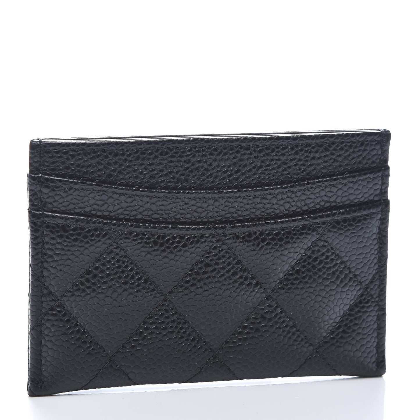 Caviar Quilted Card Holder Black