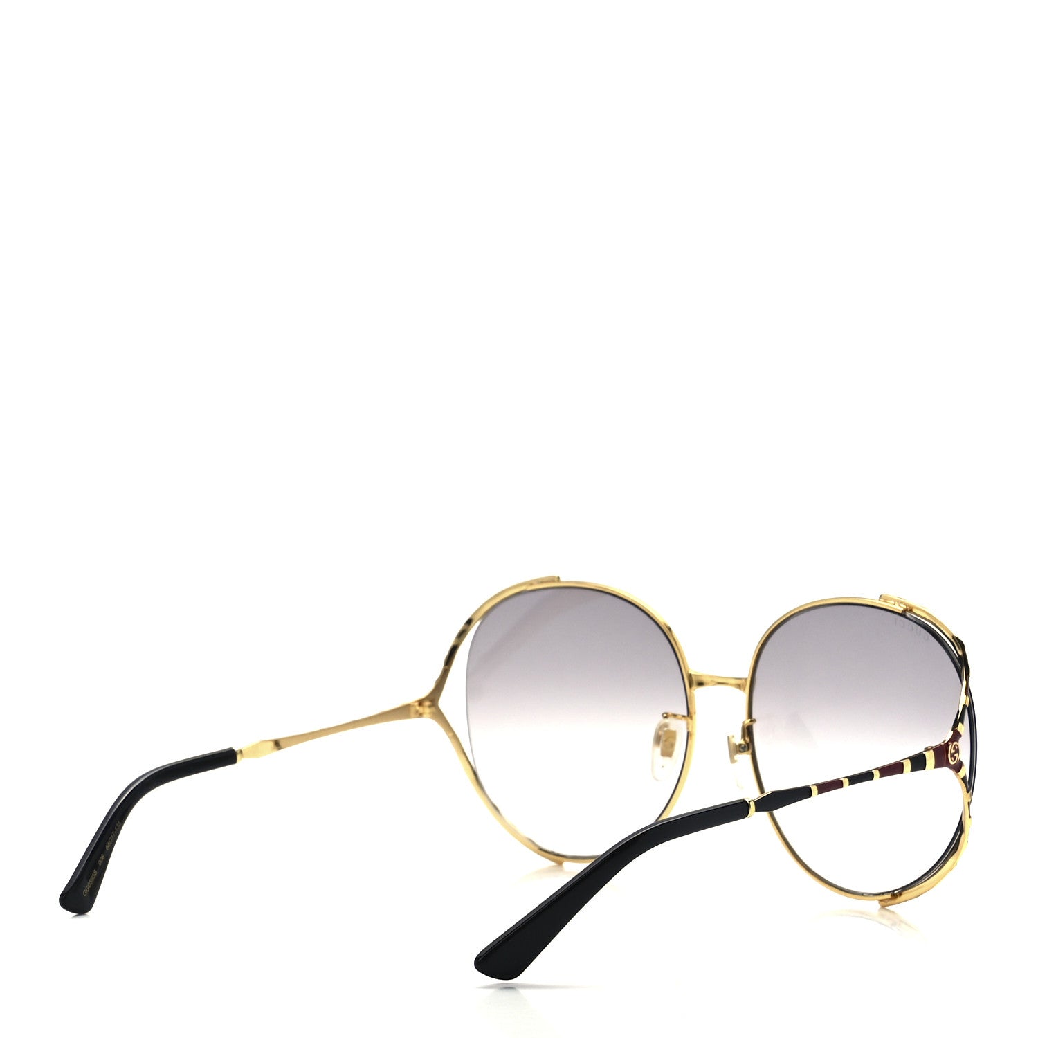 Gucci Metal Round Frame GG0595S Sunglasses Gold Black 4 of 8