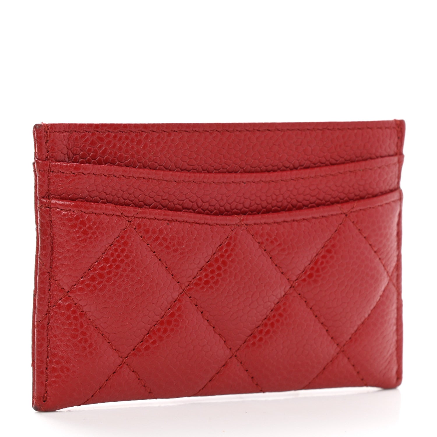 Chanel Caviar Quilted Card Holder Red 3 of 8