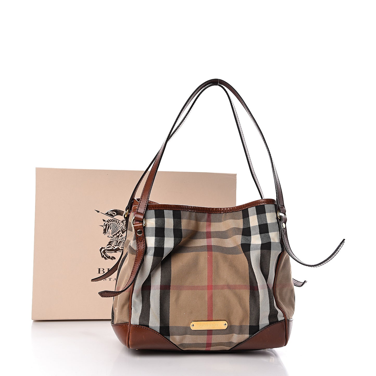 House Check Small Canterbury Tote Dark Tan