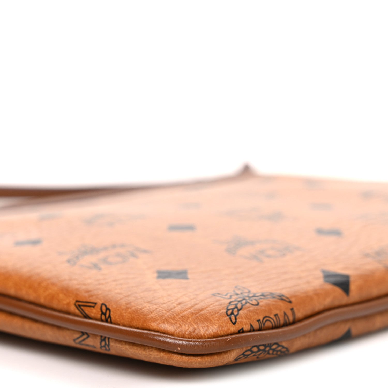 MCM Visetos Medium Stark Wristlet Pouch Cognac 9 of 11