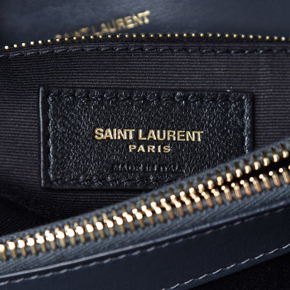 Saint Laurent Calfskin Y Quilted Monogram Medium Loulou Chain Satchel Asphalt 7 of 10