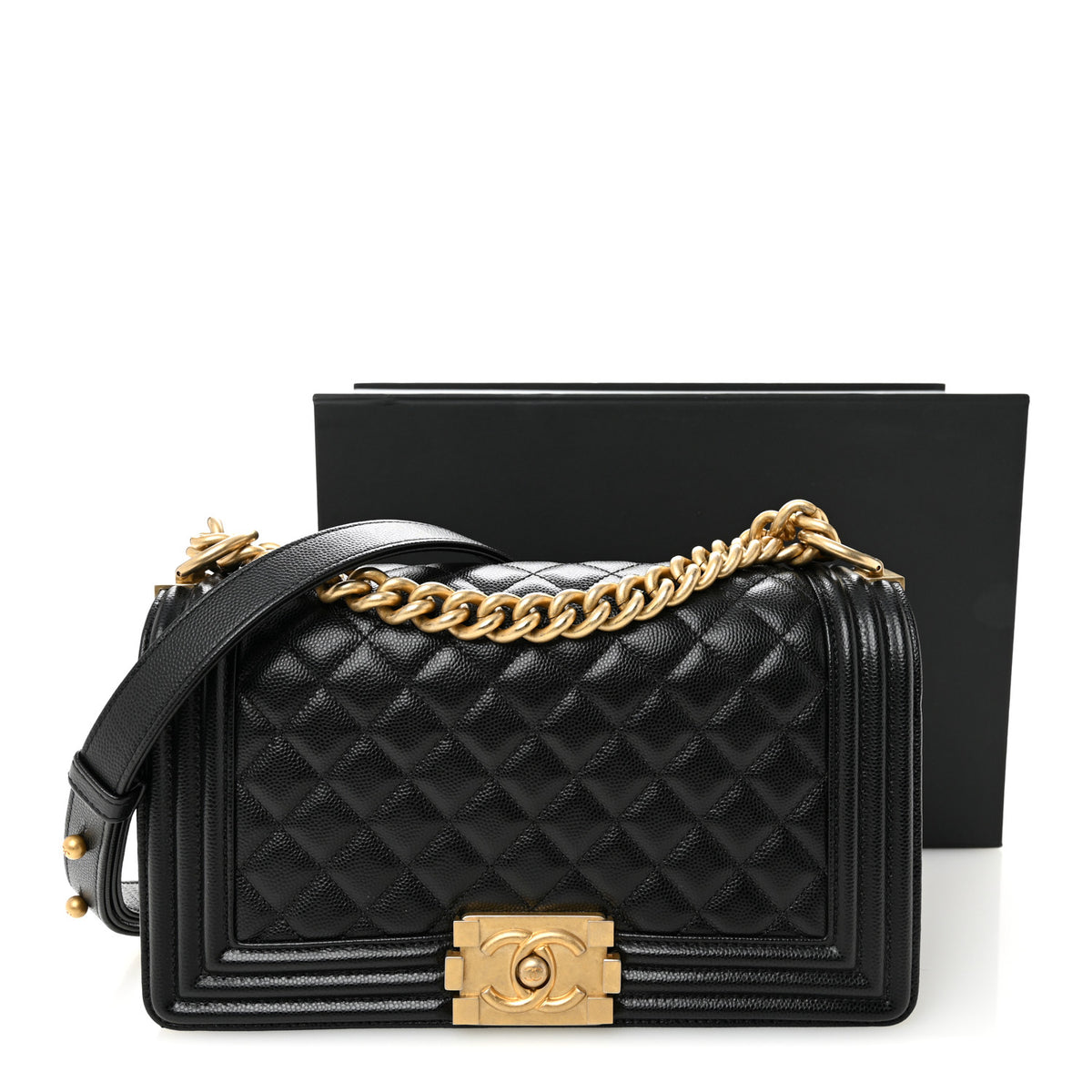 Chanel Caviar Quilted Medium Boy Flap Black 11 of 11