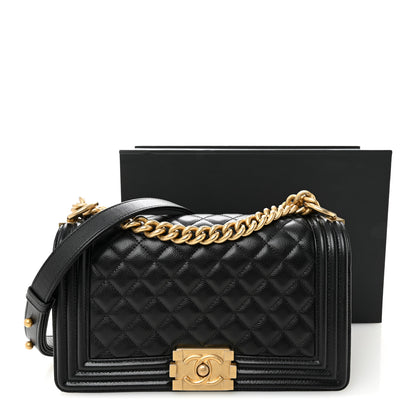 Chanel Caviar Quilted Medium Boy Flap Black 11 of 11