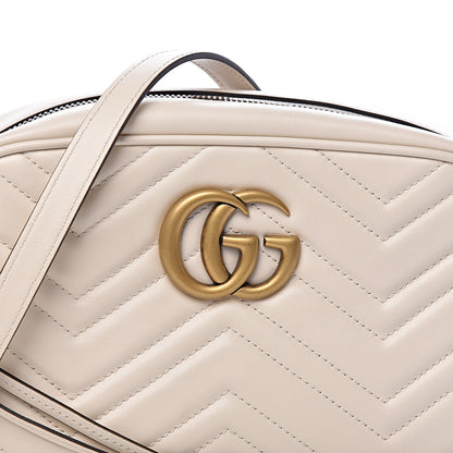 Gucci Calfskin Matelasse Small GG Marmont Chain Shoulder Bag White 8 of 10