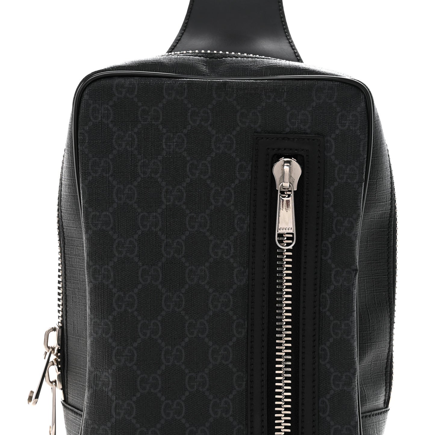 GG Supreme Monogram Web Belt Bag Black Grey