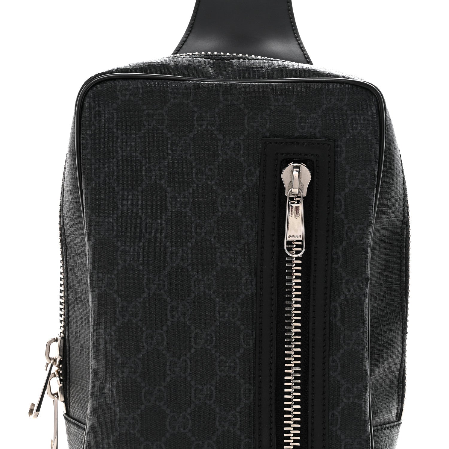 Gucci GG Supreme Monogram Web Belt Bag Black Grey 8 of 14