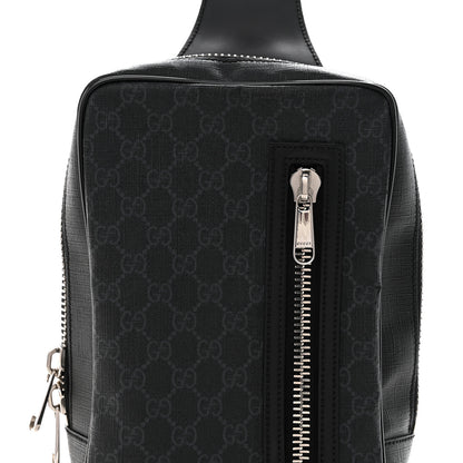 Gucci GG Supreme Monogram Web Belt Bag Black Grey 8 of 14