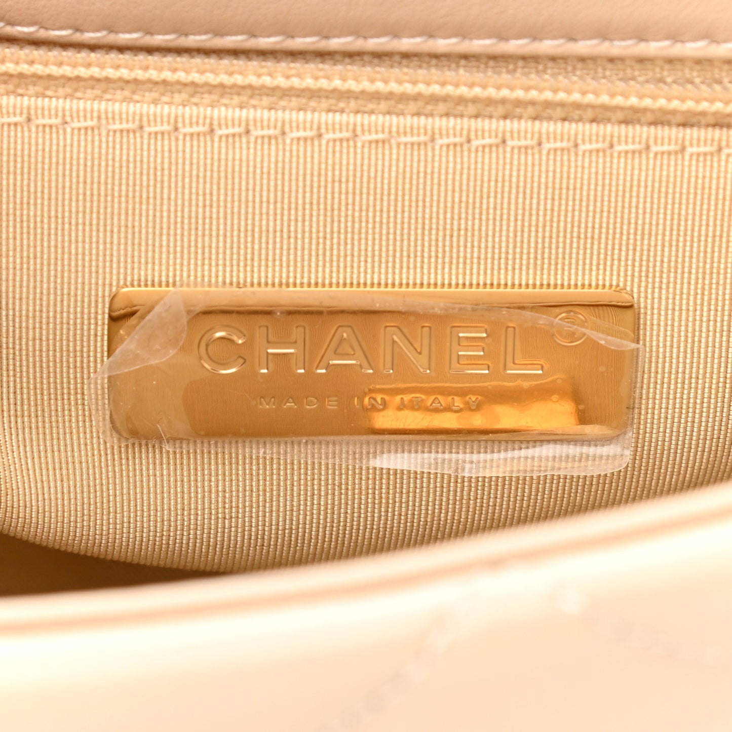 Lambskin Quilted Large Chanel 19 Flap Beige