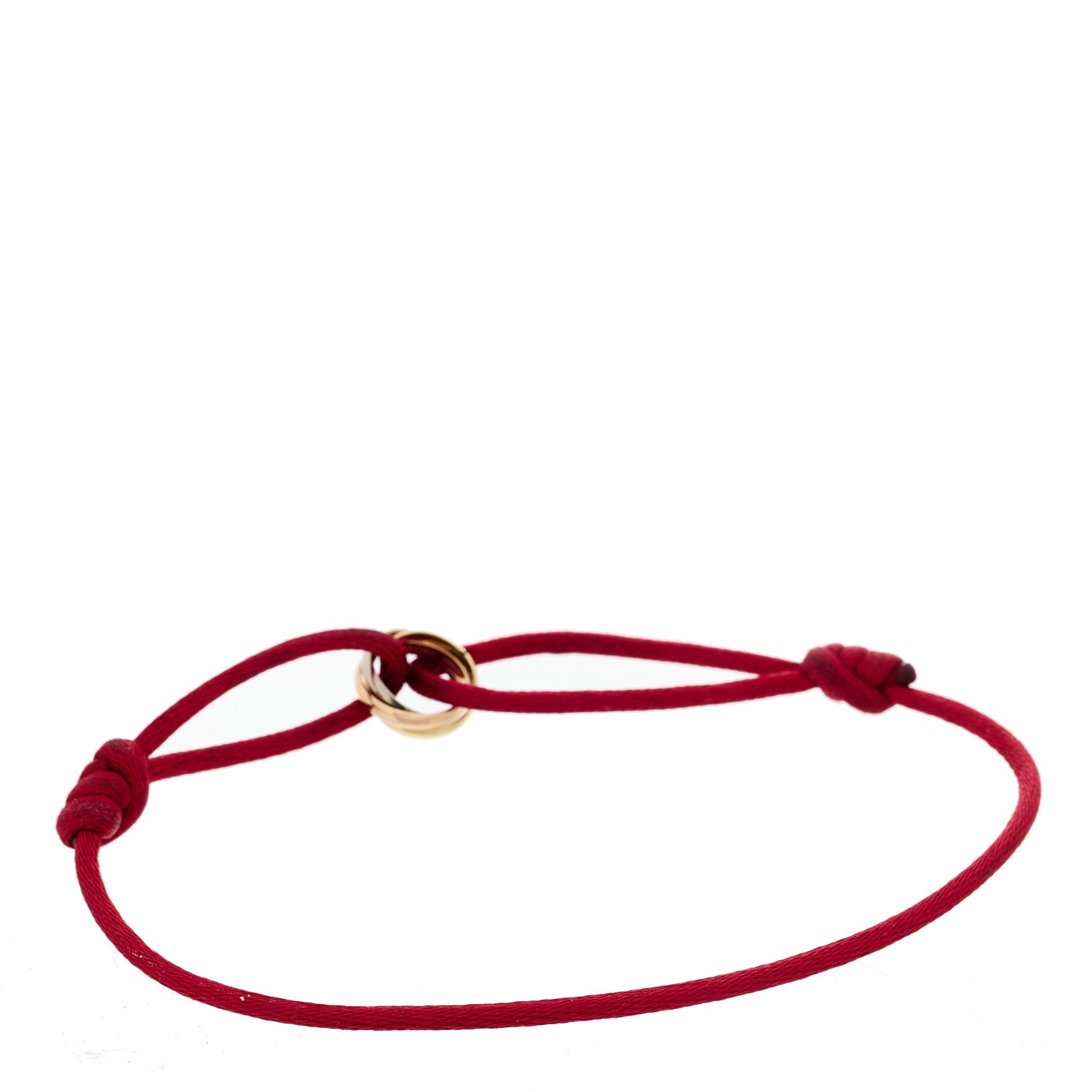 Cartier 18K Pink Yellow White Gold Trinity Cord Bracelet Red 2 of 4
