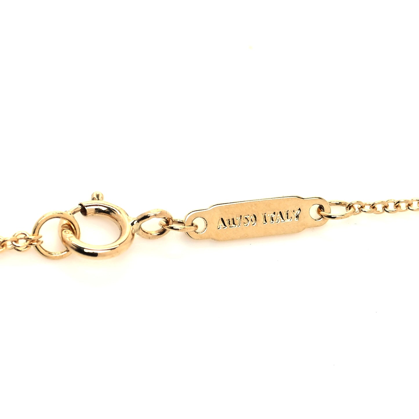 18K Yellow Gold Diamond Mini T Smile Pendant Necklace