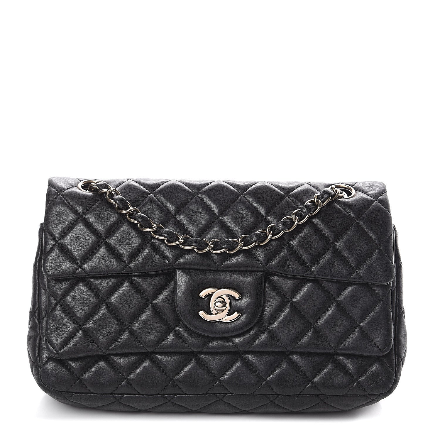 Chanel Lambskin Quilted Medium Double Flap Black 1 of 9
