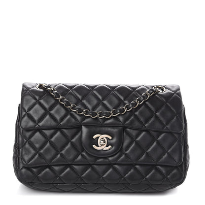 Chanel Lambskin Quilted Medium Double Flap Black 1 of 9