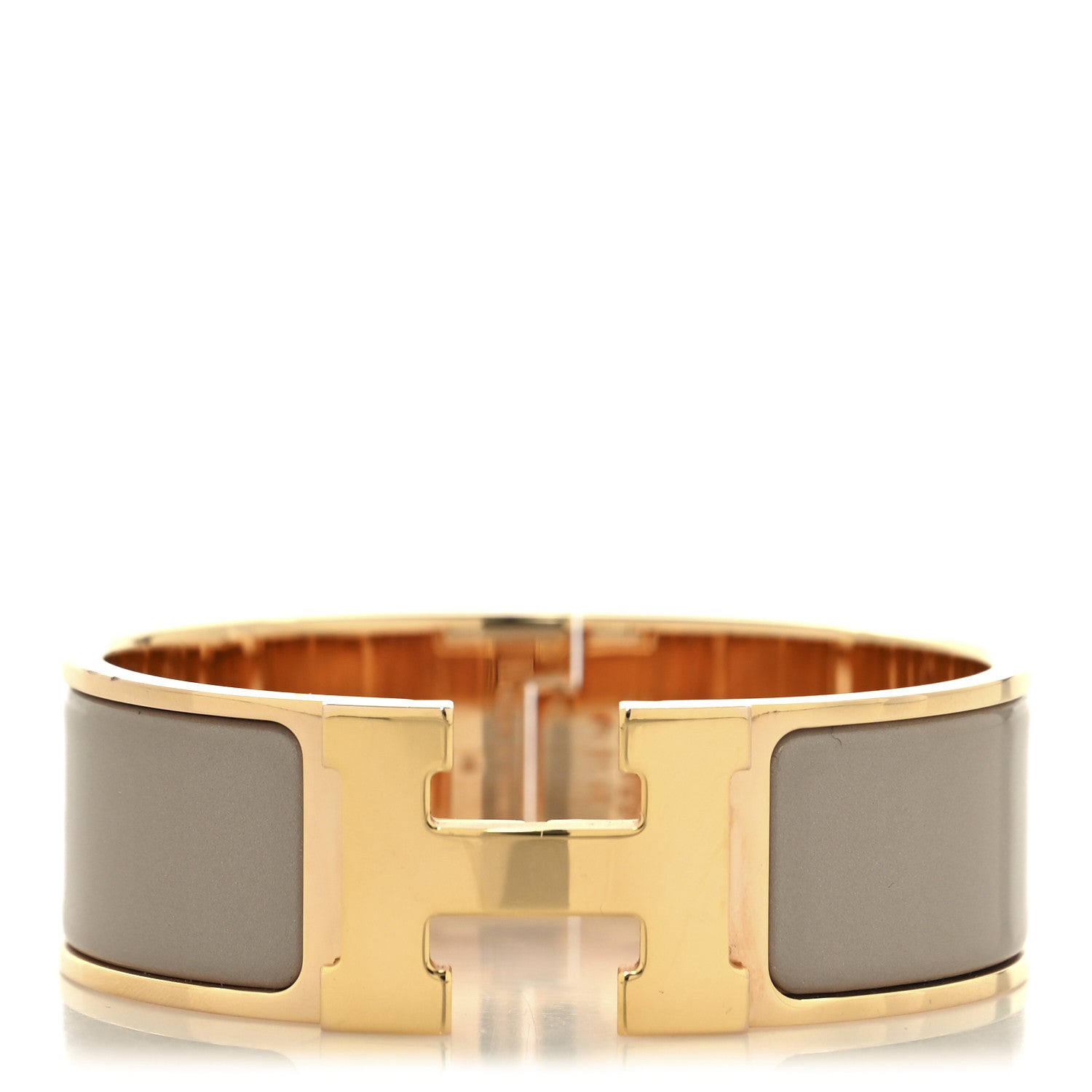 Hermes Enamel Wide Clic Clac H Bracelet PM Marron Glace 1 of 4