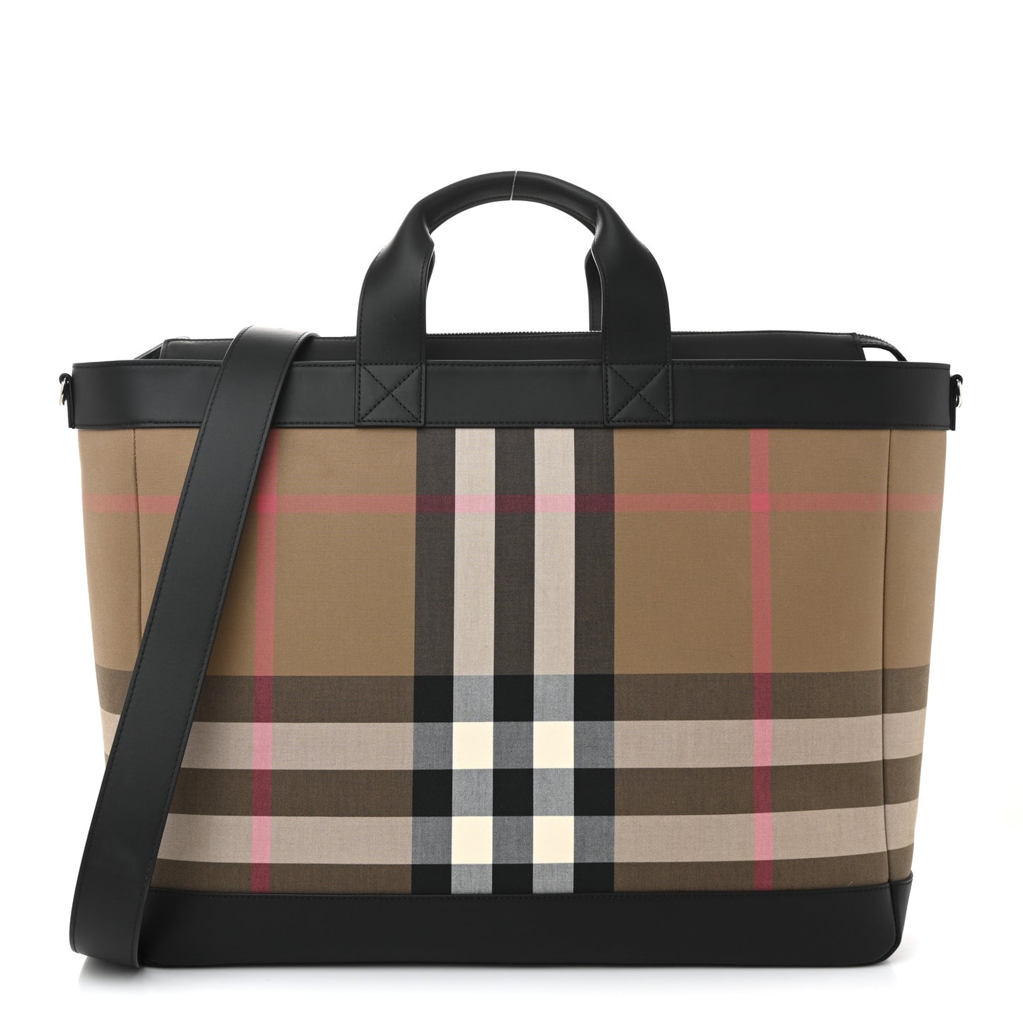 IP Check Nylon Calfskin Ormond Tote Bag Taupe Brown