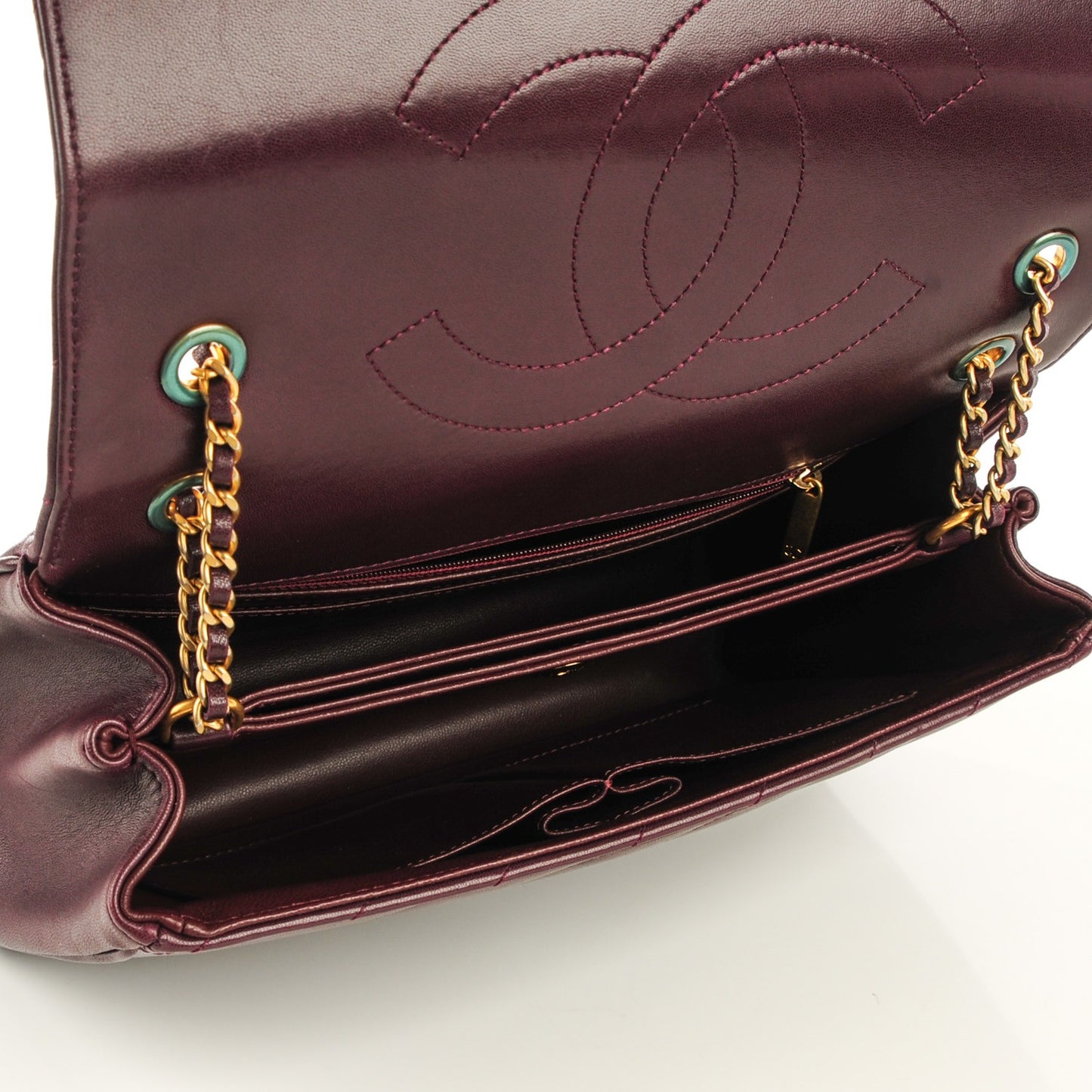 Lambskin Quilted Coco Vintage Jumbo Flap Purple