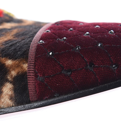 Christian Louboutin Leopard Print Calf Hair Cap Toe I Love My Loubies Loafers 38.5 Red 10 of 10