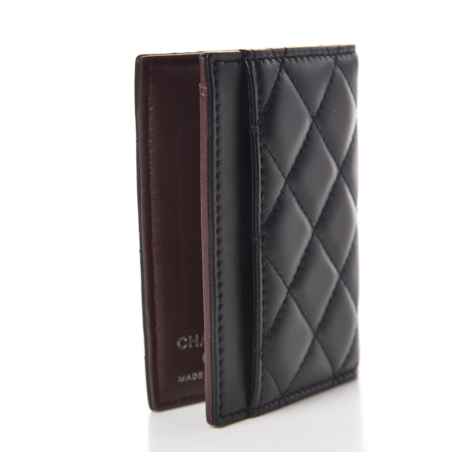 Chanel Lambskin Quilted Card Holder Wallet Black 3 of 8