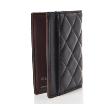 Chanel Lambskin Quilted Card Holder Wallet Black 3 of 8