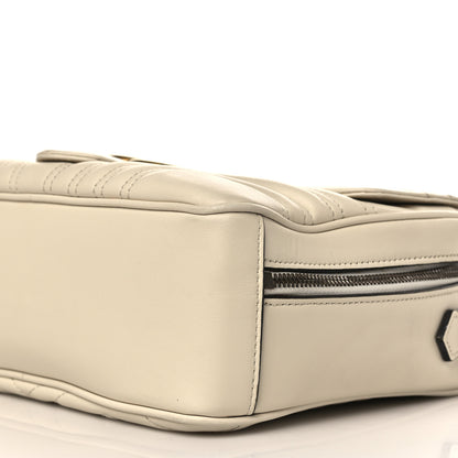 Gucci Calfskin Matelasse Sylvie Web Small GG Marmont Top Handle Shoulder Bag White 9 of 9