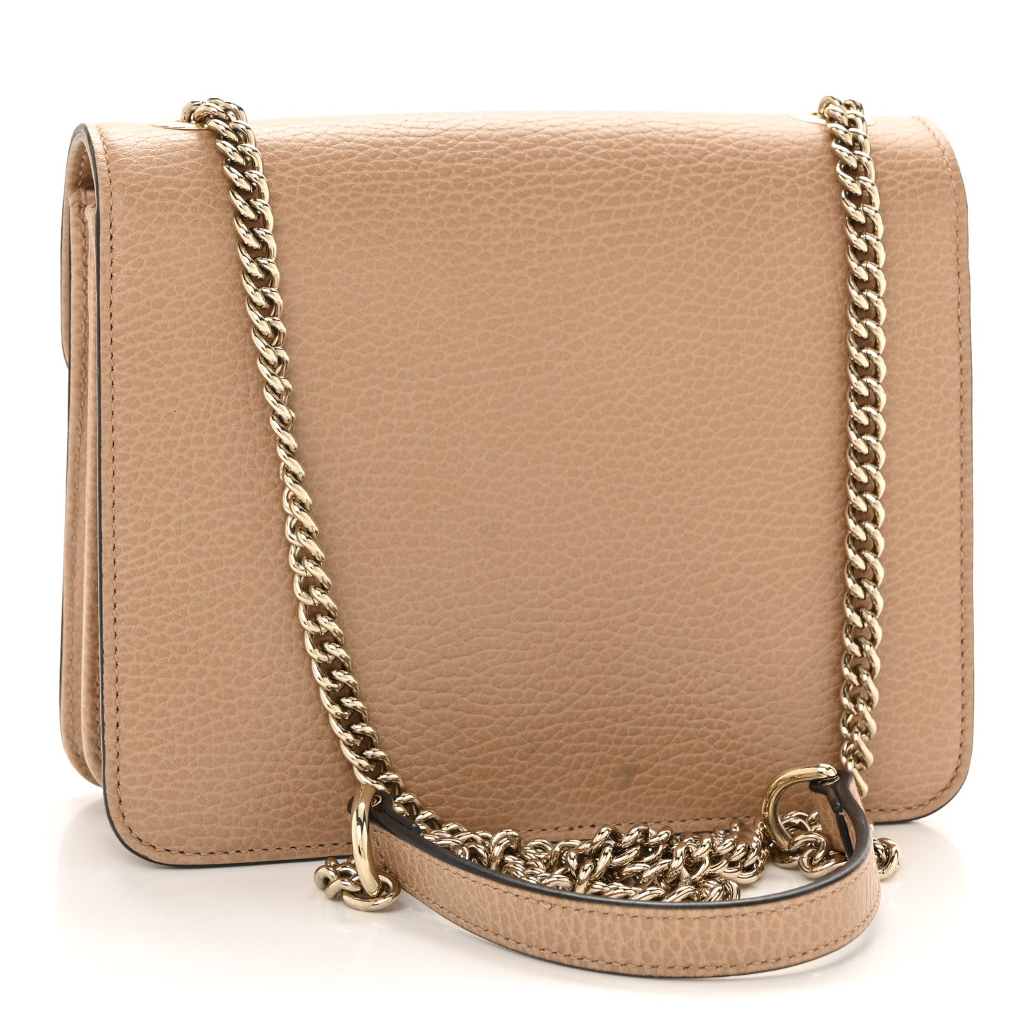 Gucci Dollar Calfskin Small Interlocking G Shoulder Bag Camelia