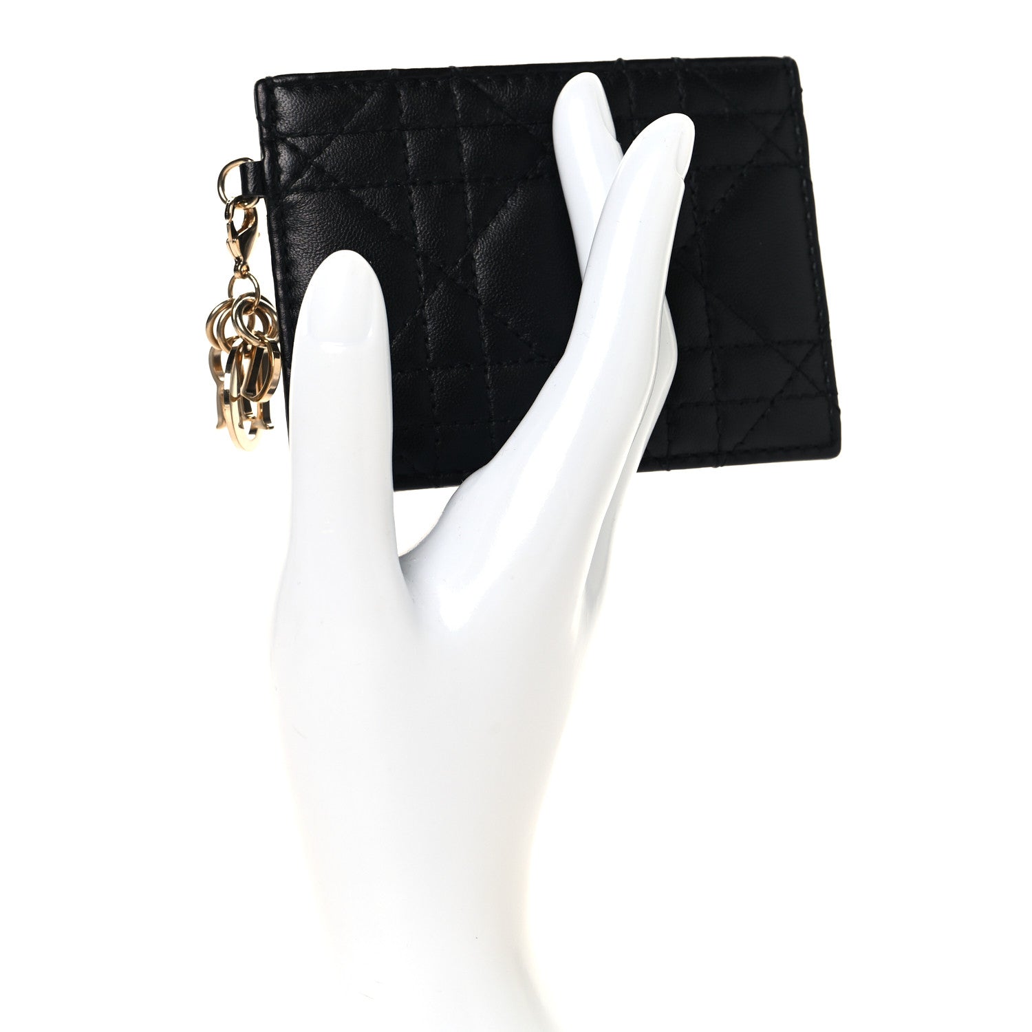 Christian Dior Lambskin Cannage Lady Dior Card Holder Black 2 of 6