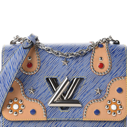 Louis Vuitton Epi Studded Twist Shoulder Bag MM Denim Light 9 of 9