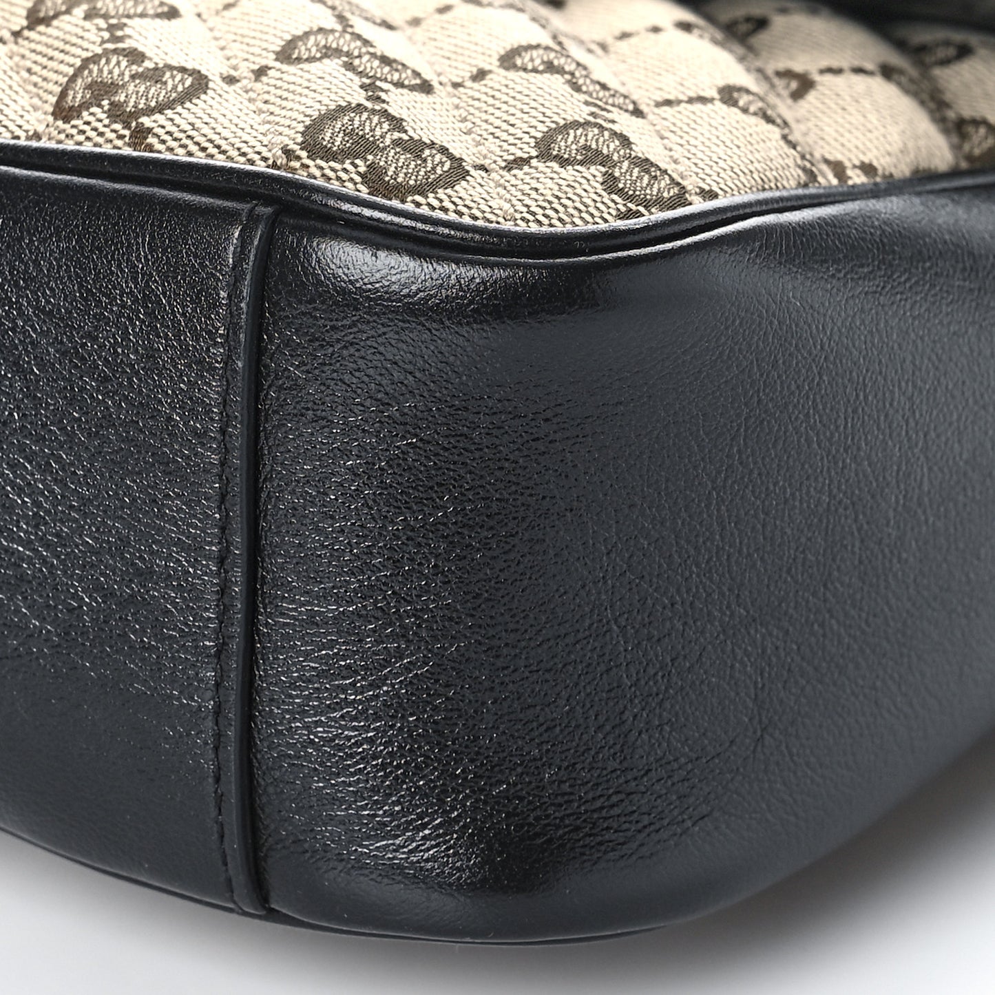 Monogram Matelasse Diagonal Small GG Marmont Shoulder Bag Beige Black