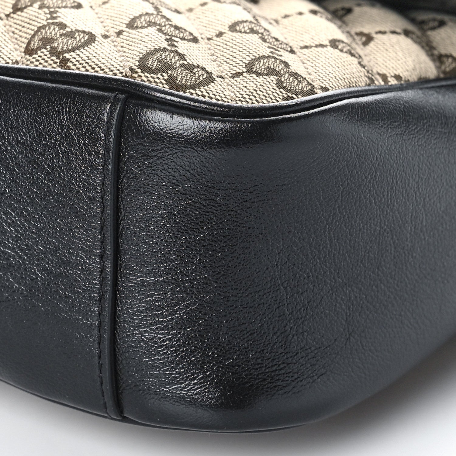 Gucci Monogram Matelasse Diagonal Small GG Marmont Shoulder Bag Beige Black 9 of 11