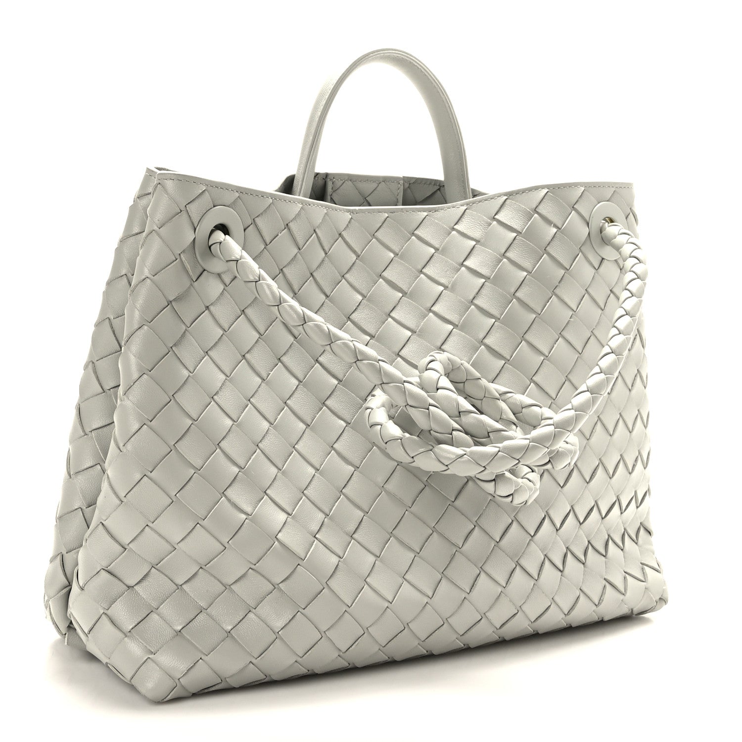Bottega Veneta Nappa Intrecciato Medium Andiamo Shoulder Bag Agate Grey 3 of 8