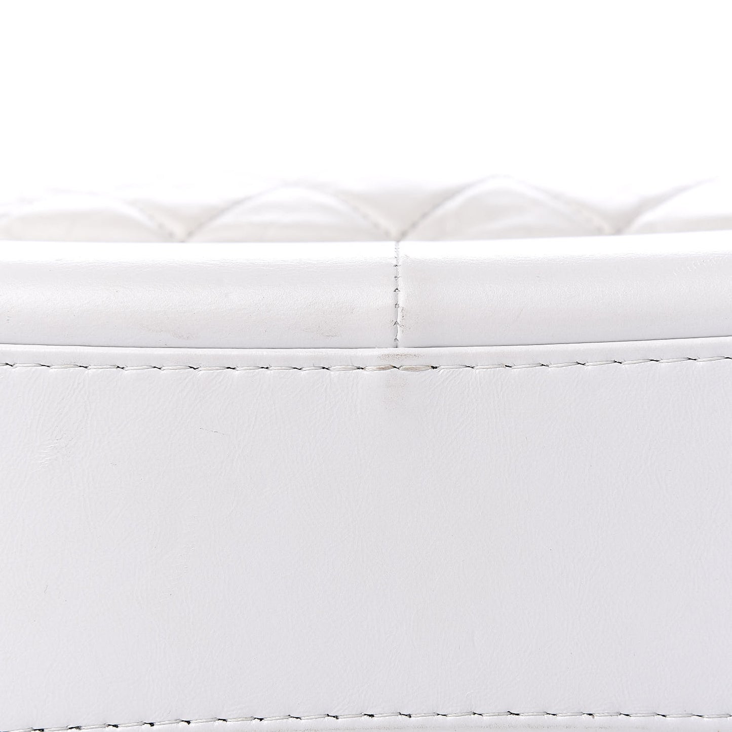 Aged Calfskin Quilted Large Gabrielle Hobo White