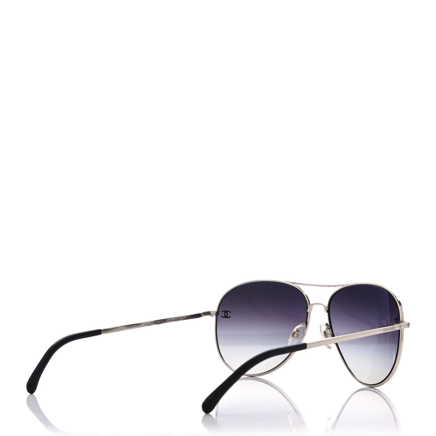 Chanel Metal Aviator CC Sunglasses 4189-T-Q Silver 5 of 8