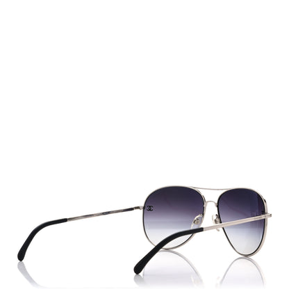 Chanel Metal Aviator CC Sunglasses 4189-T-Q Silver 5 of 8