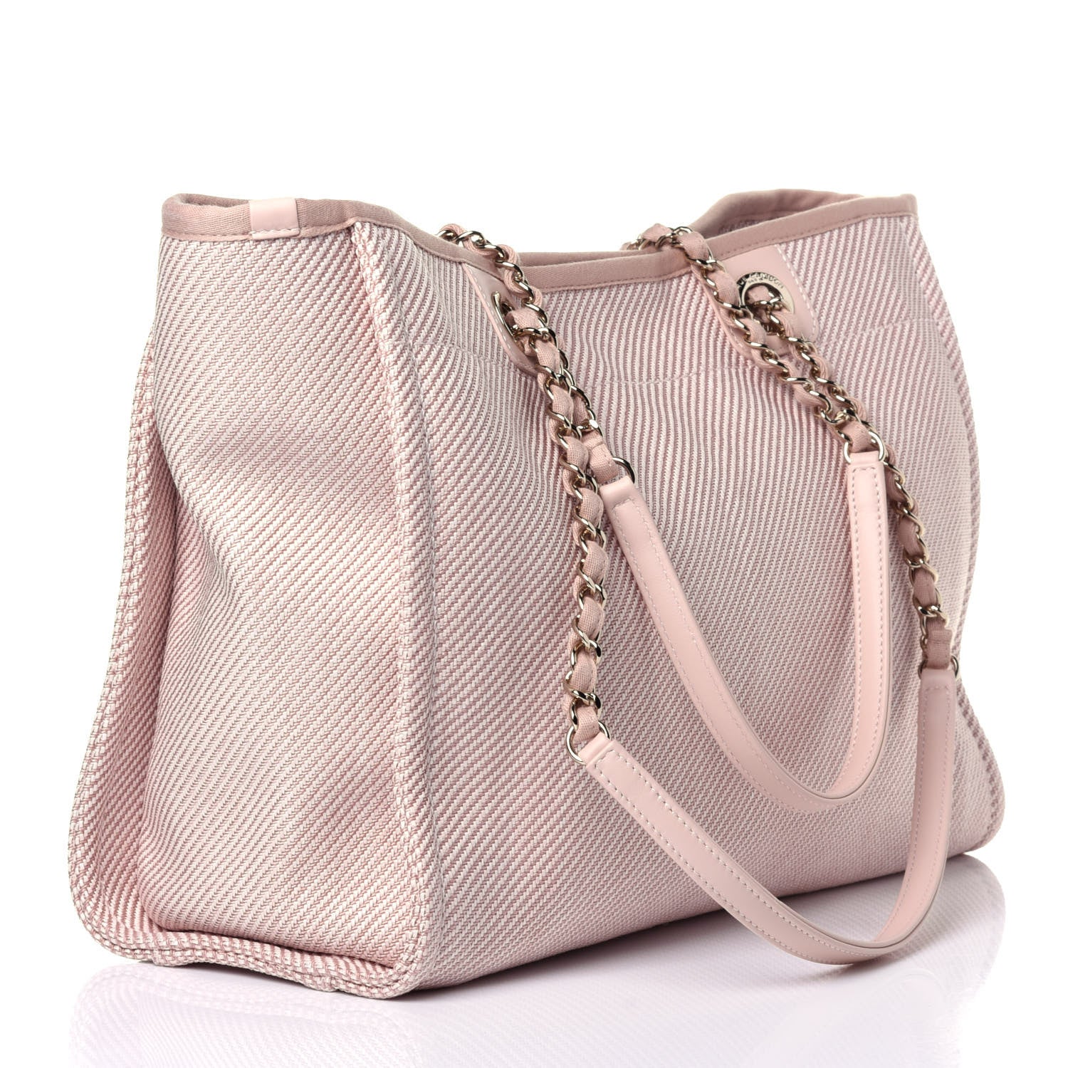 Chanel Mixed Fibers Calfskin Small Deauville Tote Beige 2 of 10