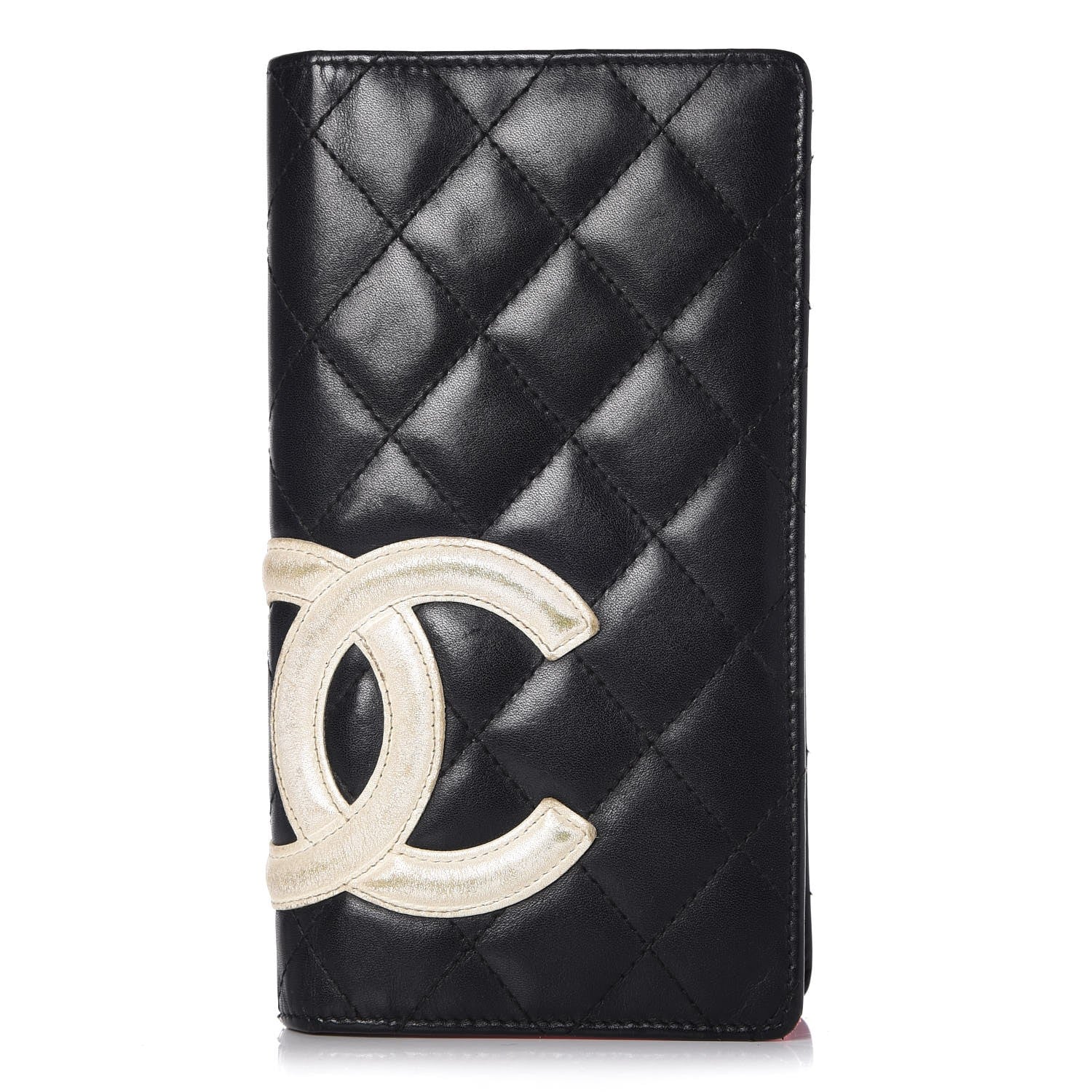 Chanel Calfskin Quilted Cambon Yen Wallet Black White 1 of 21