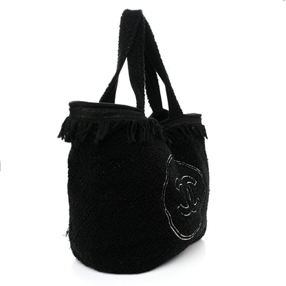 Chanel Terry Cotton CC Beach Tote Towel Set Black 4 of 13