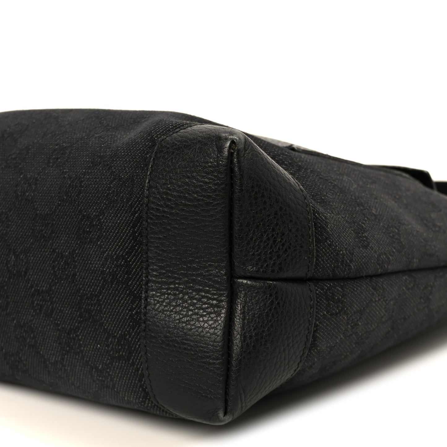 Denim Monogram Tote Bag Black