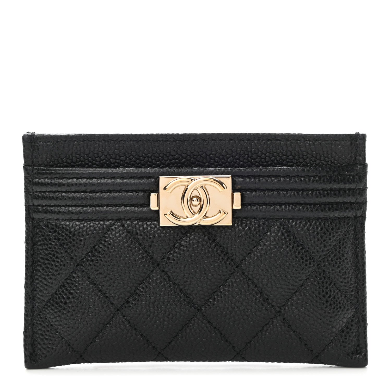 Chanel Caviar Quilted Boy Card Holder Black 1 of 9