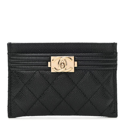 Chanel Caviar Quilted Boy Card Holder Black 1 of 9