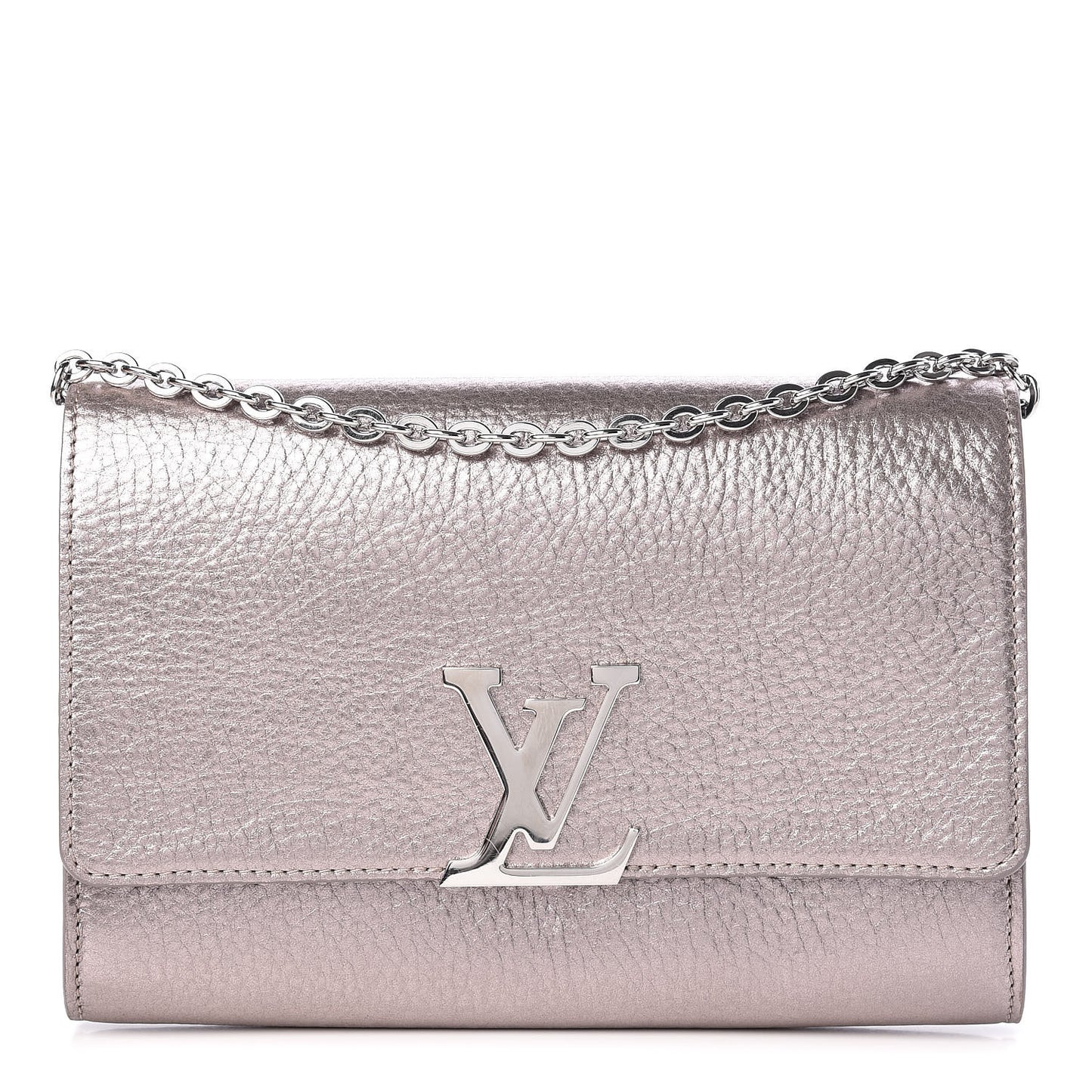 Metallic Grained Calfskin Louise Clutch GM NM