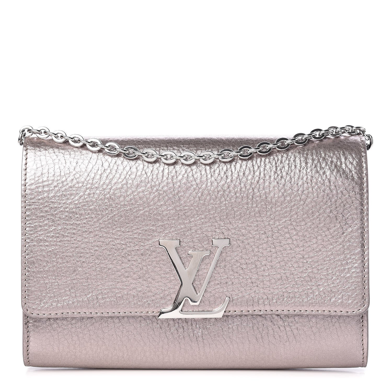 Louis Vuitton Metallic Grained Calfskin Louise Clutch GM NM 1 of 9
