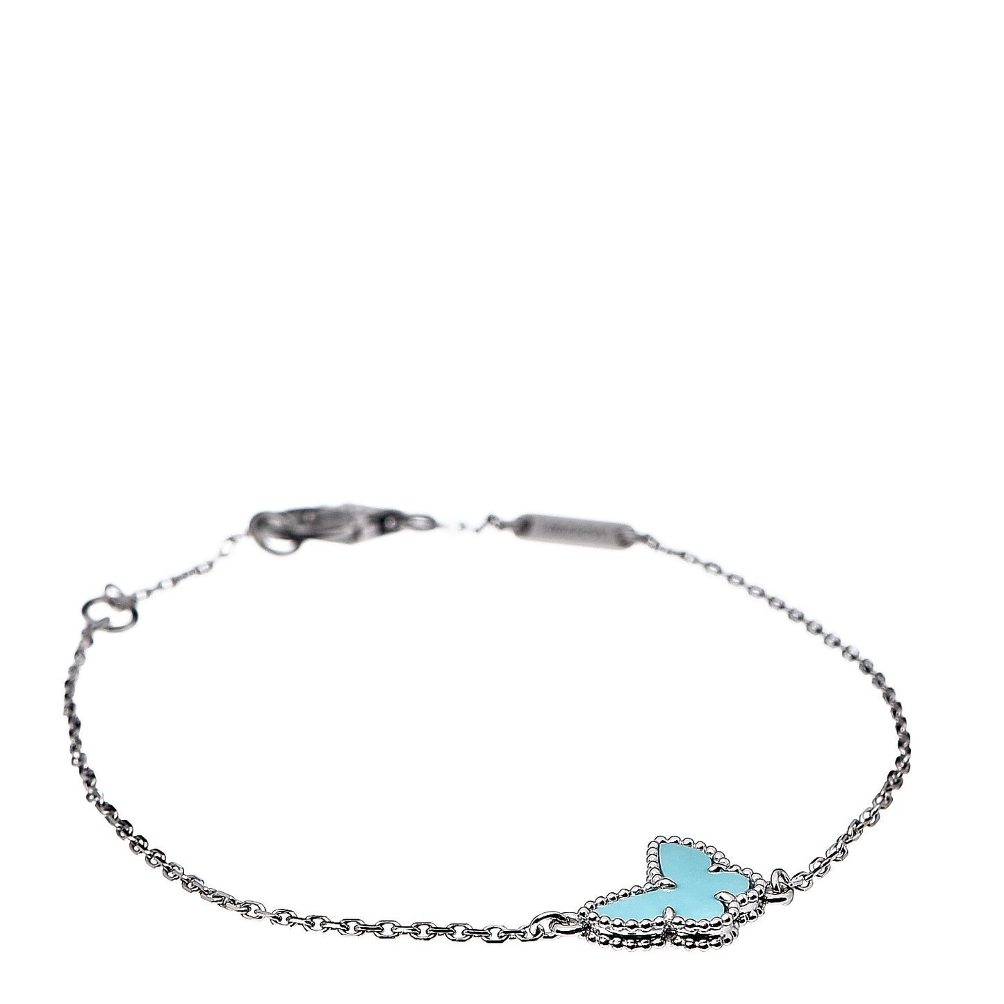 18K White Gold Turquoise Sweet Alhambra Butterfly Bracelet