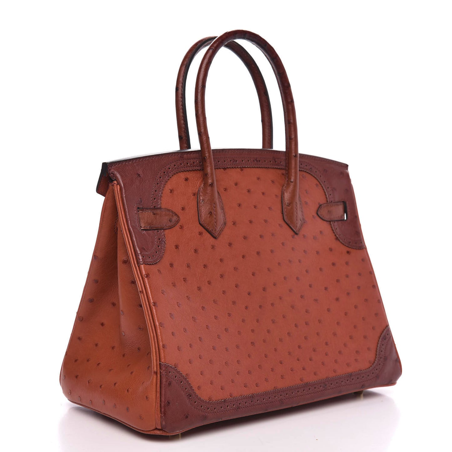 Ostrich Ghillies Birkin 30 Brique Rouge H